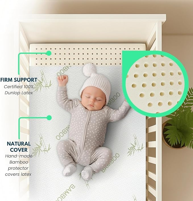 ORGANIC TEXTILES Organic Baby Mattress Topper with Rayon Derived Bamboo Cover - GOLS/GOTS Certified - Breathable - 2" Mini Sleeper (31"x18")