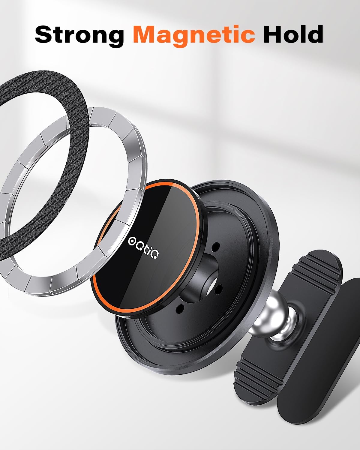 OQTIQ for MagSafe Car Mount with 17 N54 Magnets, Dashboard Phone Holder