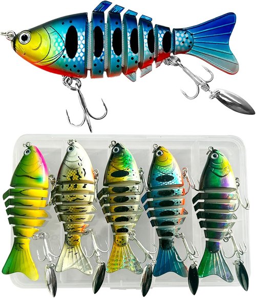 Bionic Fishing Lures - 5 PCS Jointed Swimbait for Lifelike Freshwater Bass & Trout Fishing