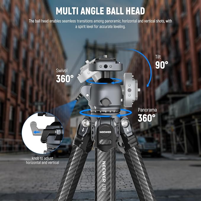 NEEWER LITETRIP LT38 61" Travel Tripod Carbon Fiber