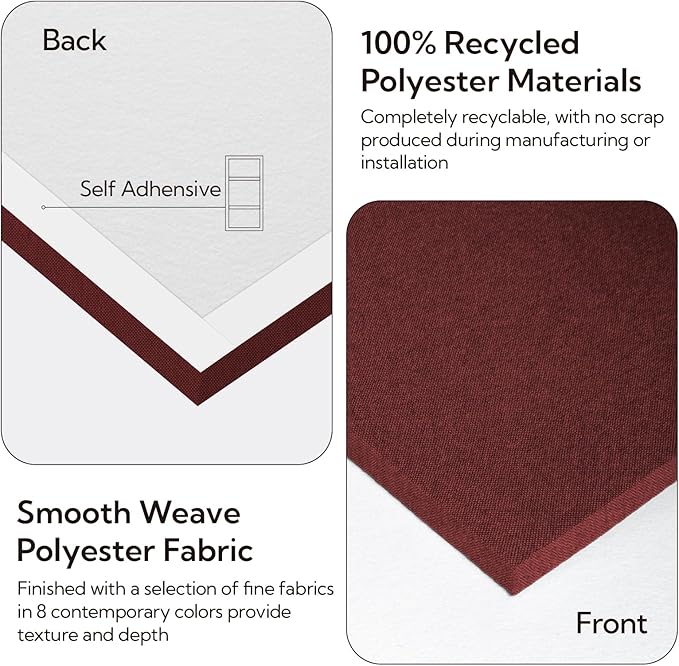 Olanglab Acoustic Panels 2 Pack, 48''x24'' Large Sound Panels, Fabric Wrapped Sound Proof Foam Panels for Walls, Sound Absorbing Panels for Recording Studio Acoustical Treatments (Burgundy)
