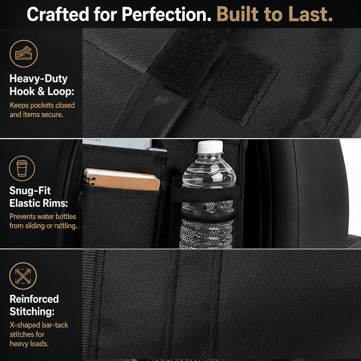 Backseat Car Organizer with Tray Table,Dual 11" Tablet Holder-1 Pack