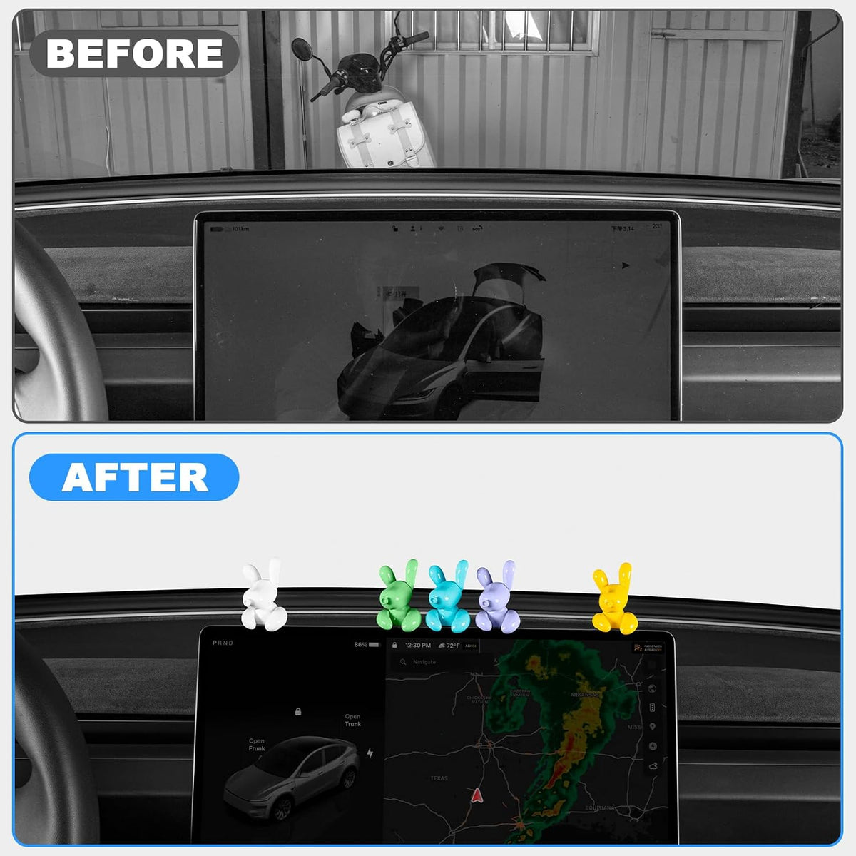 5PCS Dog Mode Mini Screen Decoration for Tesla Model Y and Model 3