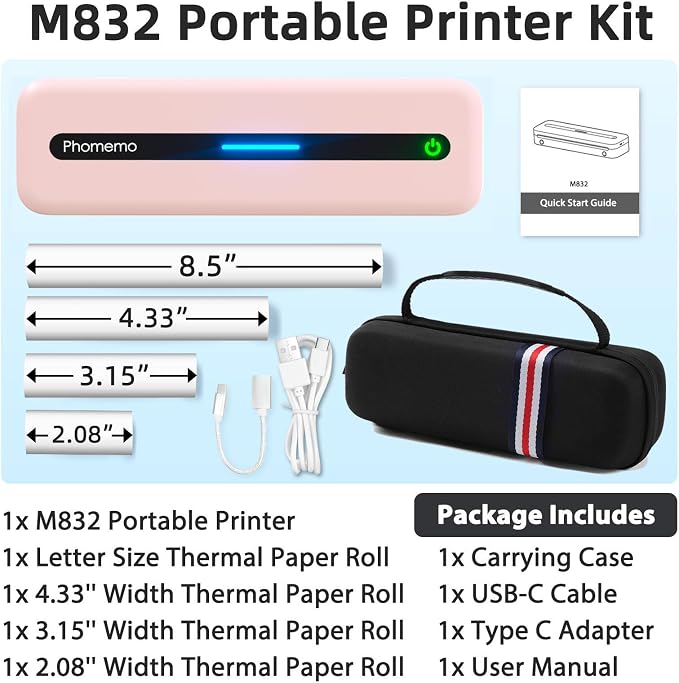 Phomemo M832 Portable Printers Wireless