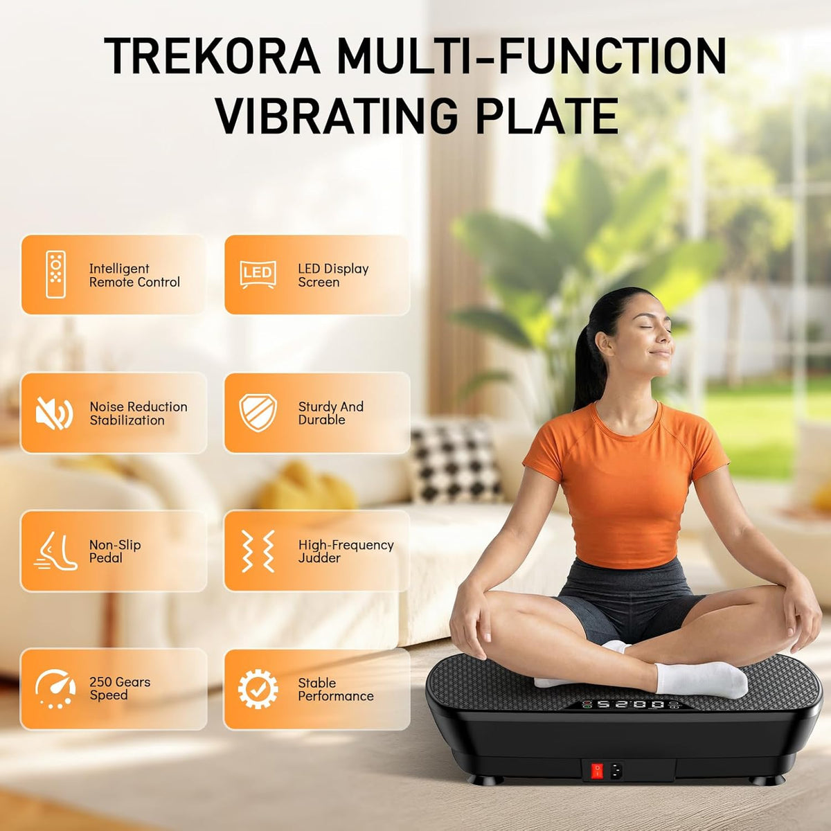 Skiennix Vibration Plate Exercise Machine - 2026 Fitness Platform for Lymphatic Drainage | 400 Lbs Capacity with Remote Control