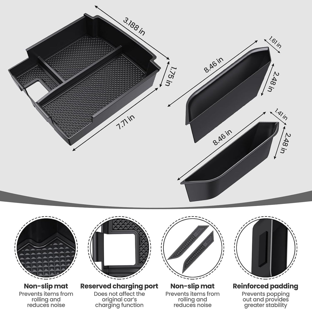 YPHUIKI Center Console Organizer Handle Storage for Ford Bronco 2025 2026