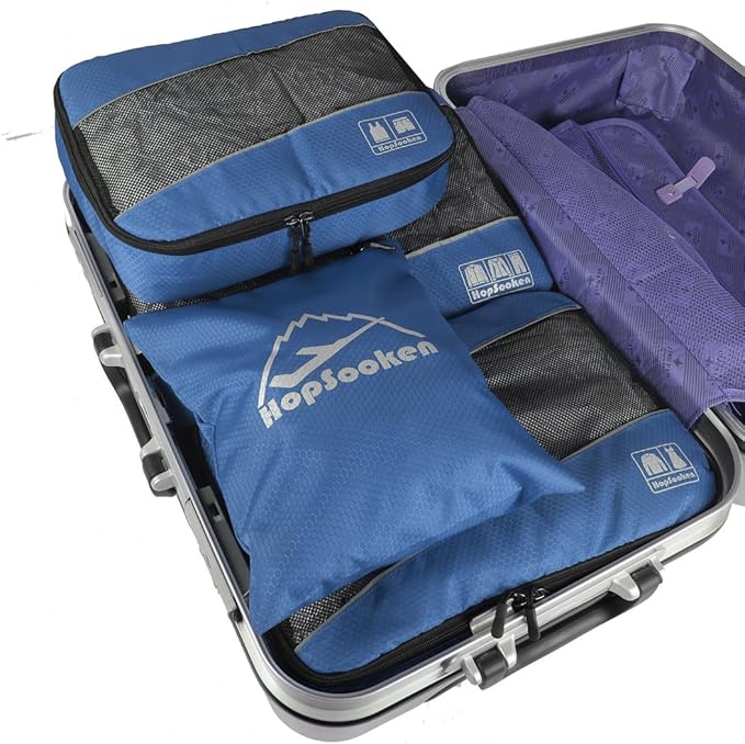 5 Set Packing Cubes for Travel Large Suitcase Luggage Organizer Bags Travel Accessories Vacation 4 Cubes 1 Laundry Pouch Bag