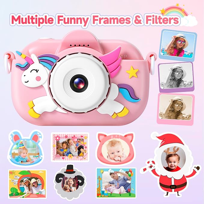 Kids Camera for Toddler Girls Boys Aged 3-9, YEEHAO 32MP Kids Toys Digital