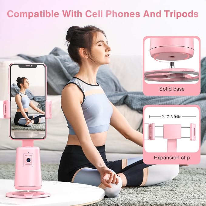 Auto Face Tracking Tripod 360° Rotating Cell Phone Photo and Video Kits Stand