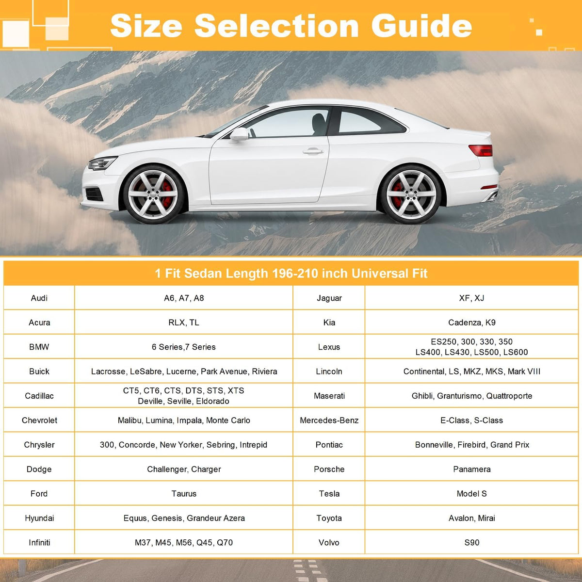 GUNHYI 16 Layers Car Cover Waterproof All Weather, Heavy Duty Outdoor Car Cover Universal Fit Sedan Toyota Avalon, Ford Taurus, Lincoln MKS/Continental, BMW 740i, Mercedes Benz S Class etc.