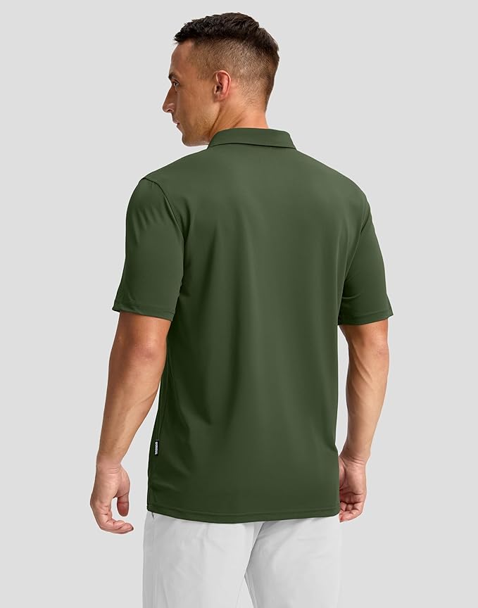 Men's Golf Shirts Dry Fit Moisture Wicking Performance Short Sleeve Collared Polo Shirts for Casual Athletic Business