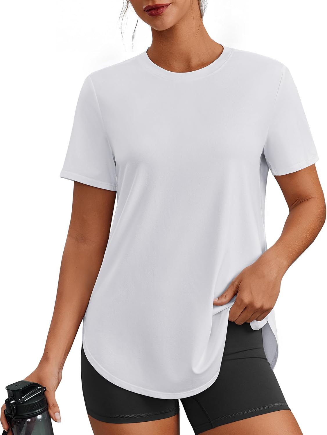 PINSPARK Workout Tops for Women - Short Sleeve Athletic Shirts with UPF 50+ | Quick Dry Gym & Hiking Outfits (S-3XL)