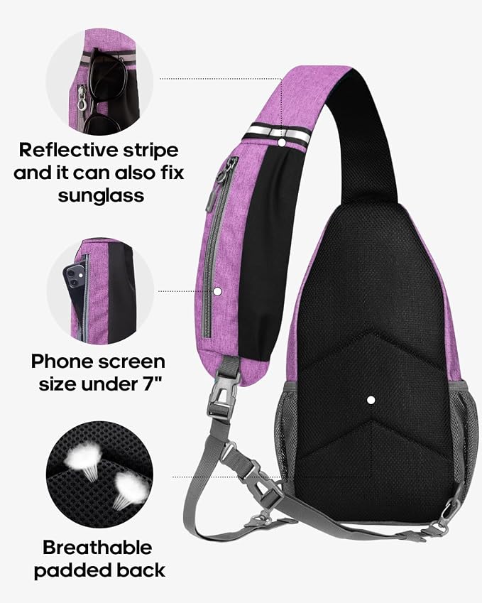 WATERFLY Small Hiking Sling Bag: Crossbody Sling Backpack Chest Bag Daypack