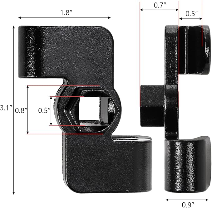 Hedume 3 Pack Universal Wrench Extender Adapter for 1/2 Inch Drive Breaker Bars/21 mm Hex Drive, Wrench Extension Tool for Cheater Bar, Extend Wrenches Tool to Leverage over Stubborn Nuts, Bolts