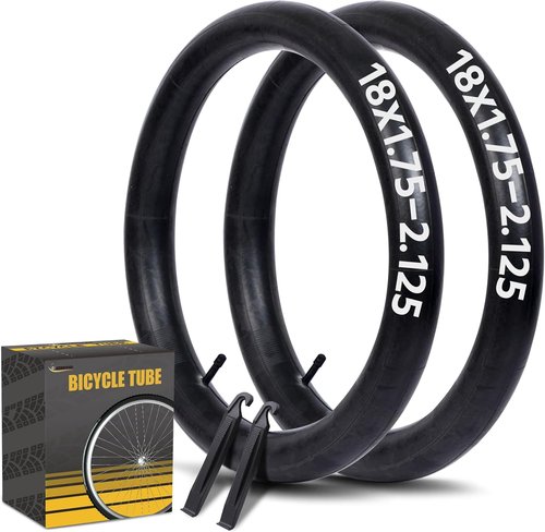 AV32mm Schrader Valve Bike Tubes by [Brand Name] - 2 Pack 18 Inch Butyl Rubber Inner Tubes with Tire Levers | Fits 18 x 1.75-2.125