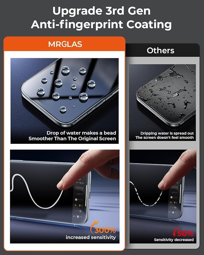 MRGLAS TOP 9H+ Glass 2+2 Packs for iPhone Air Screen Protector