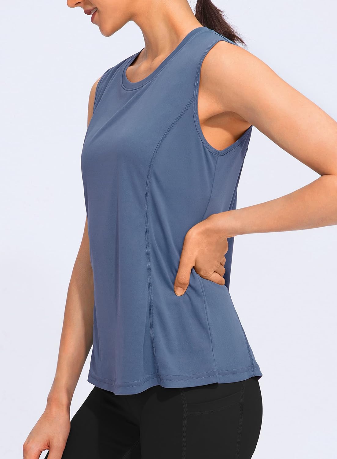 YYV Women's Workout Tank Tops - Lightweight Sleeveless Athletic Shirts for Yoga & Running | Loose Fit