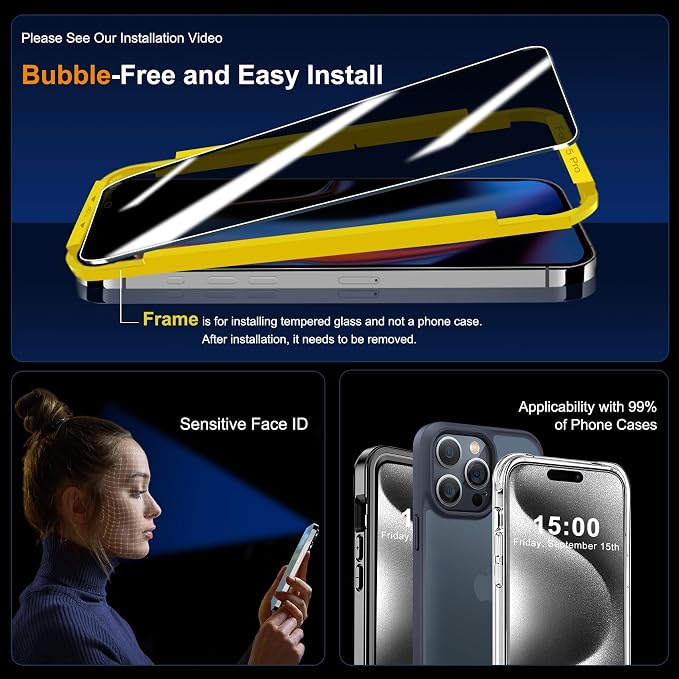 QHOHQ 3 Pack Privacy Screen Protector