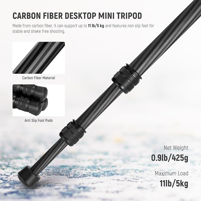 NEEWER TP09 Carbon Fiber Mini Tripod Compatible