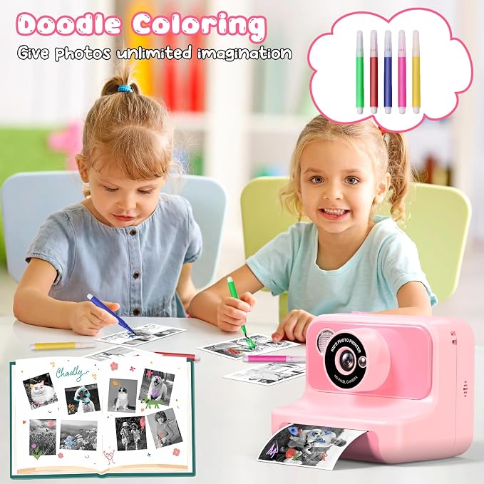 Kids Camera Instant Print, Kids Camera 1080P HD Video Digital Camera, Christmas