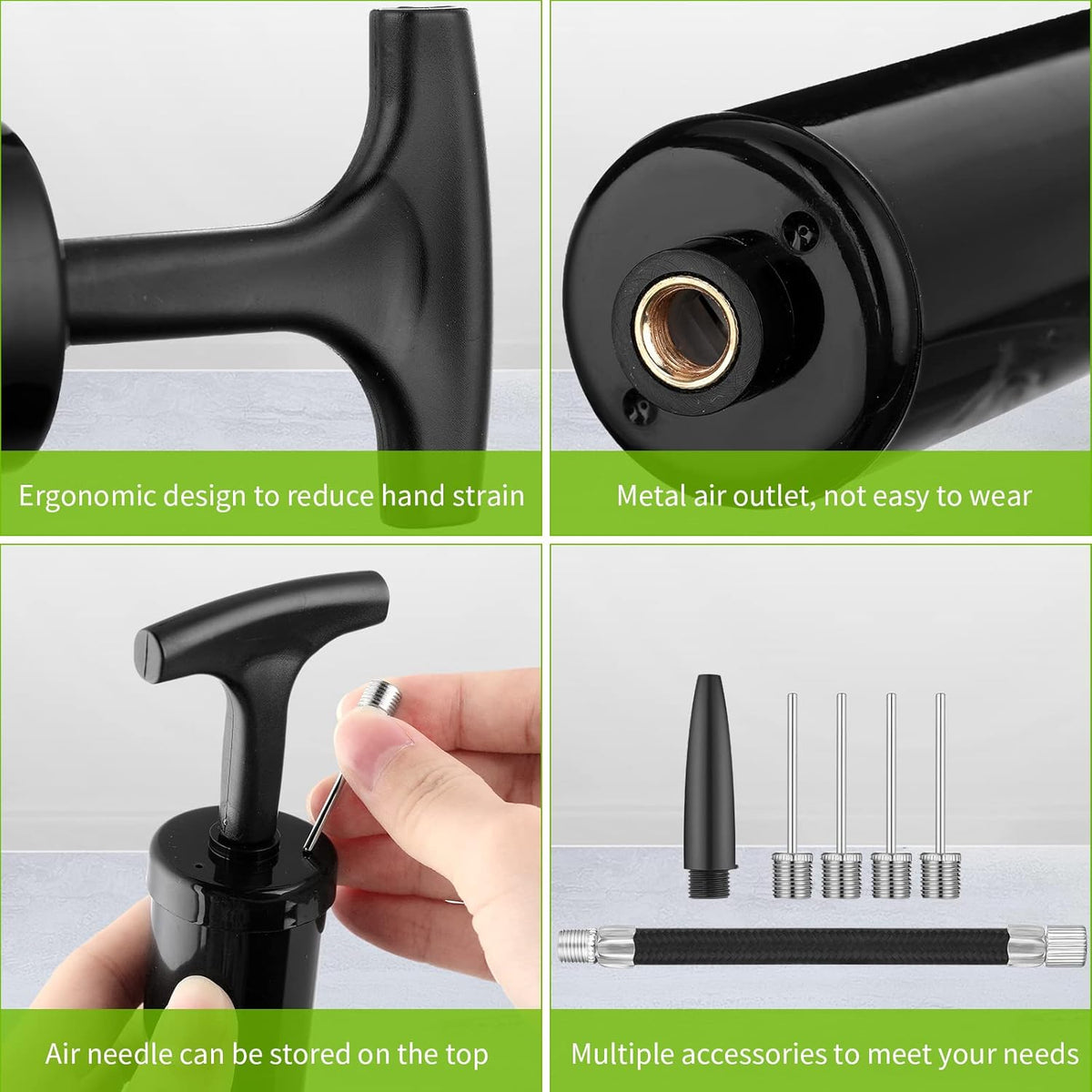 Reginary Ball Pump - 10 Pcs Sports Pump with Needle & Extension Hose for Basketball, Football, Soccer, Volleyball