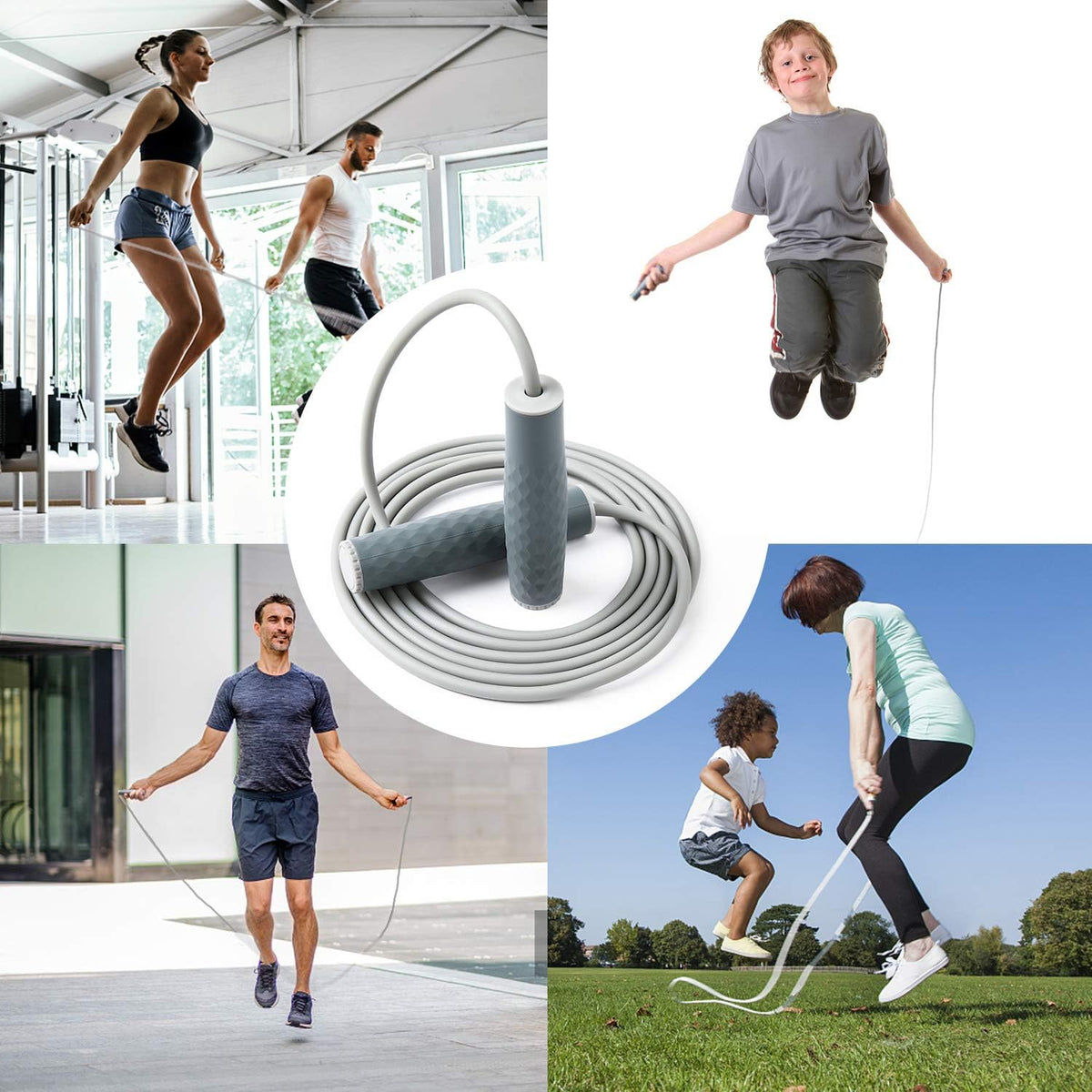 Weighted Jump Rope by Skiennix - 1LB Adjustable Skipping Rope with Comfortable Silicone Grips | Ideal for Cardio and Endurance Training
