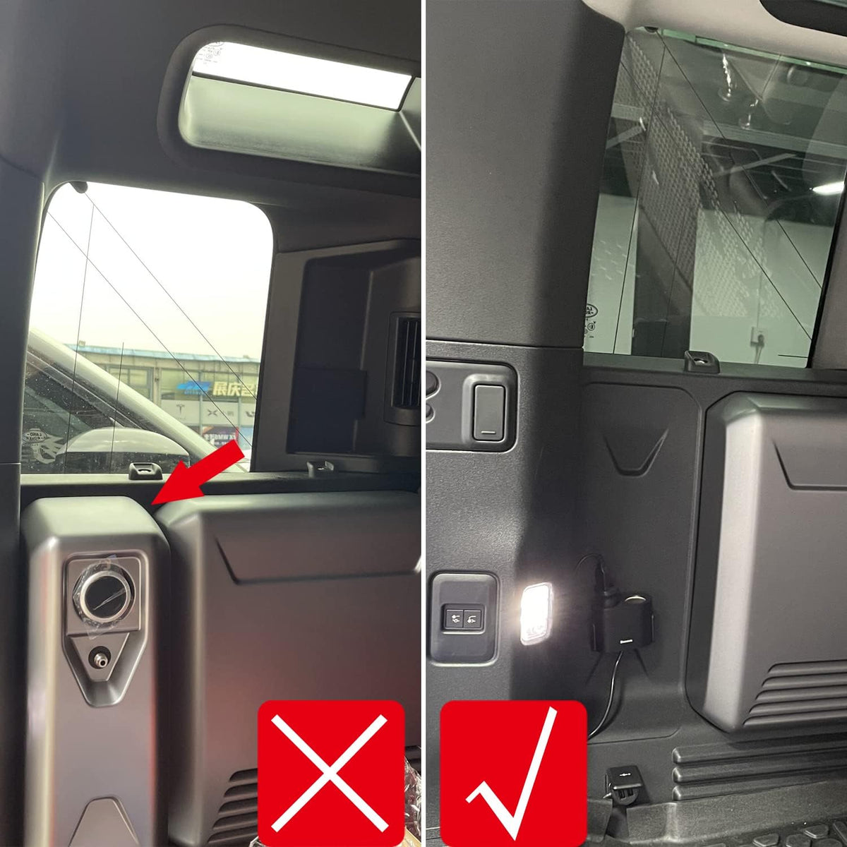 HIGH FLYING for Land Rover Defender 4dr 2020-2025 Car Accessories Modular Storage Trunk Organizer L+R Molle Storage Boxes*2 Luggage Carrier Aluminum Alloy (NOT Fit Third Row with Cupholder)