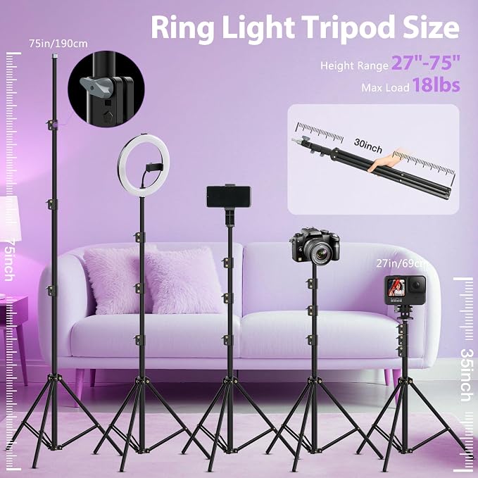 Ring Light 22inch Kit: Ring Light Tripod