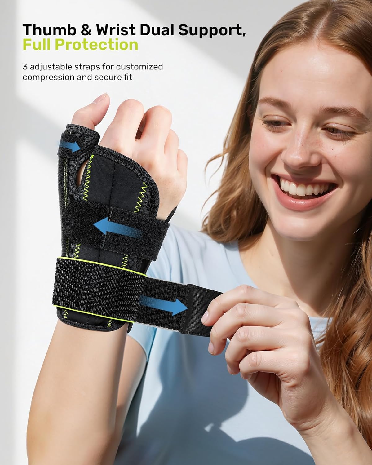 Rakiie Right Hand Wrist Brace - Lightweight Soft Support for Carpal Tunnel Relief | Yellow L/XL