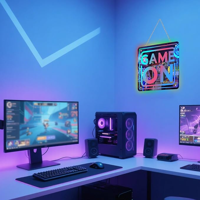 Game Neon Sign RGB Gaming LED Light DIY Color App Control Gamer Mirror Light Sign Gaming Wall Decor for Bedroom Studio Game Room in Christmas Party