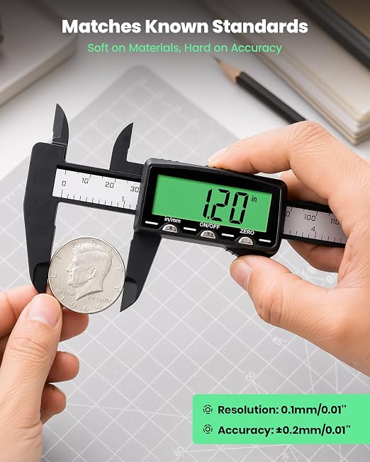 HARDELL Rechargeable Digital Caliper 6", Plastic Calipers