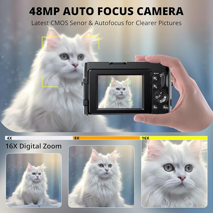 Duluvulu 4K Digital Camera for Photography Autofocus, 2026 Latest 48MP Vlogging