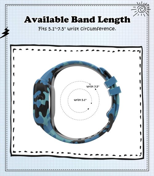 MoKo 3-Pack Strap Compatible with Garmin Vivofit jr. 3 Fitness Tracker, Soft Silicone Adjustable Replacement Band Wristband Bracelet, Camouflage Blue/Camouflage Gray/Camouflage Green