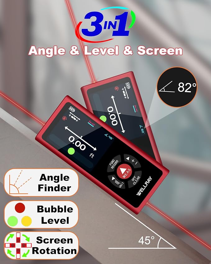 Dual Laser Measuring Tool 400Ft, Rechargeable Laser Measure Tool