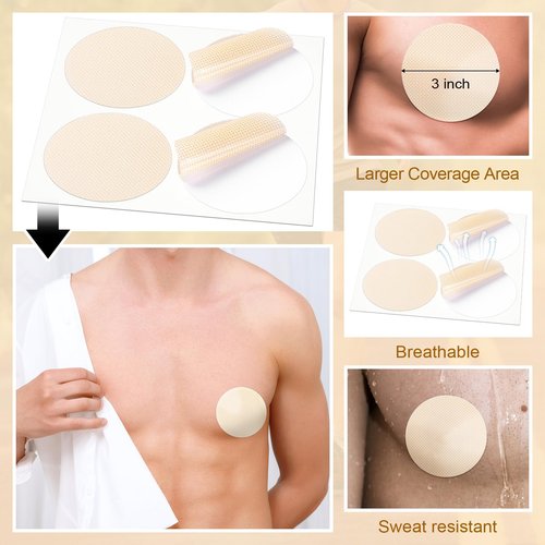 Geyoga 200 Pcs Nipple Covers for Men Anti-chafing Mens Nipple Tape Guard Pasties for Running Sports