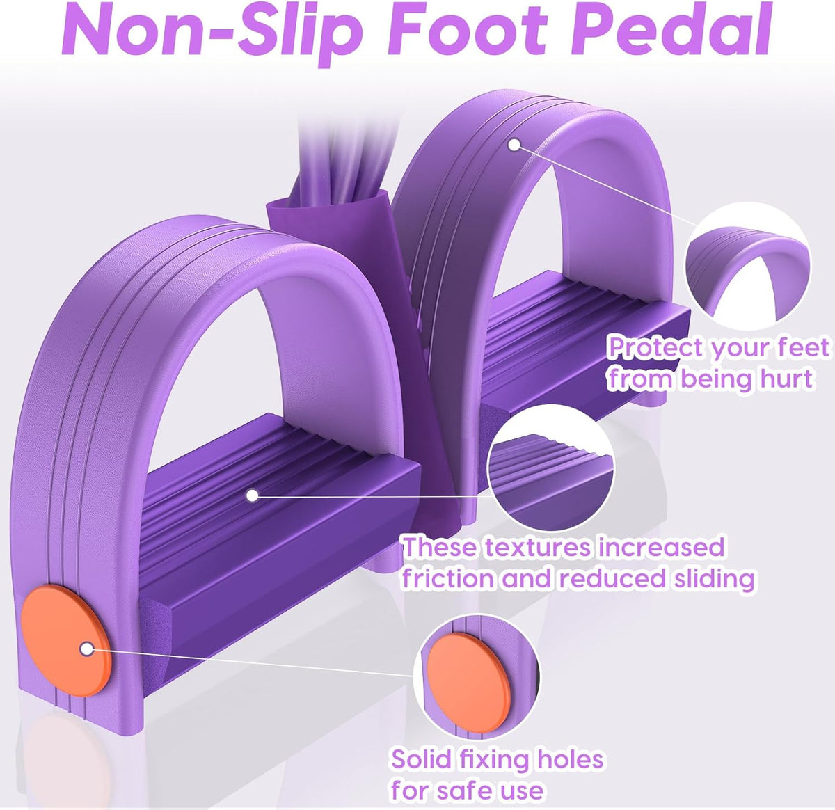 Skiennix Resistance Bands - 6-Tube Elastic Foot Pedal for Multifunctional Fitness Training | Natural Rubber