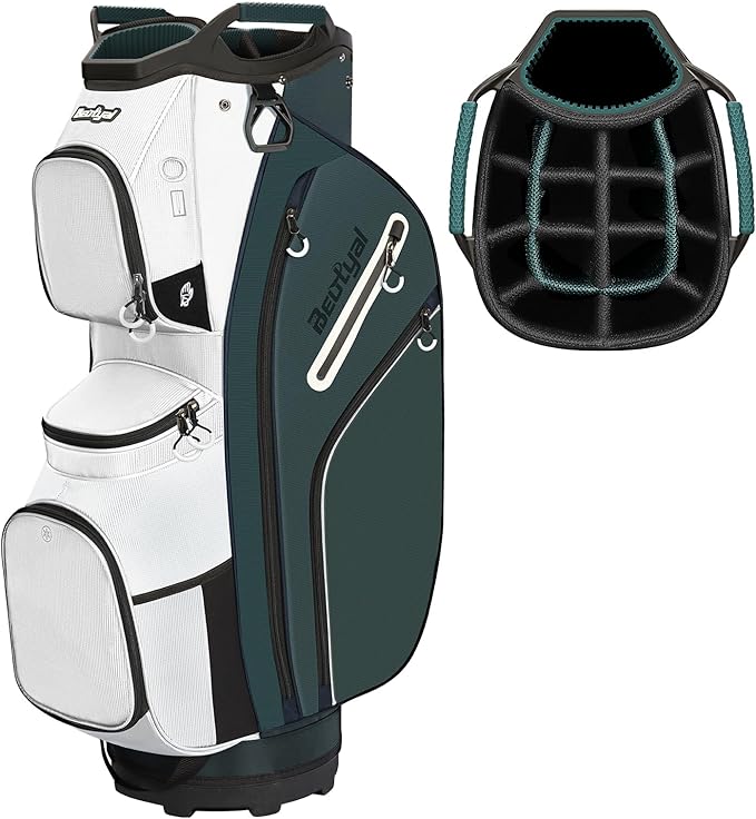 Golf Cart Bag 15 Way Organizer Divider Top Golf Club Cart Bag for Men Women with Cooler, Handles and Rain Cover