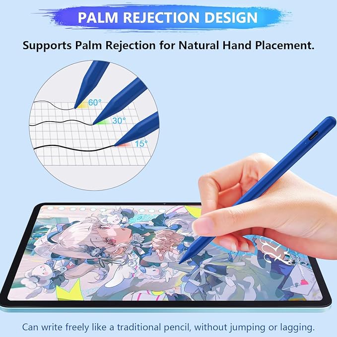 Stylus Pen for iPad A16/10th/9th Generation, 10Mins Fast Charge for Apple