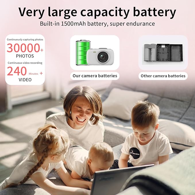 WellTone Digital Camera Kids 4K Video 64MP Photography Cameras, Compact 18X