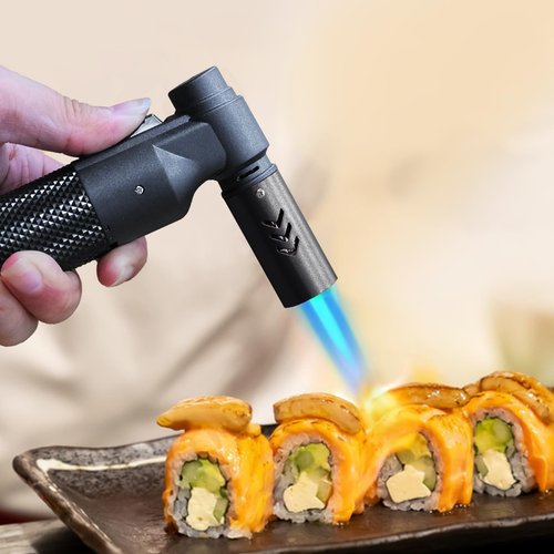 Luxgaze 2 Pack Butane Torch Lighters Refillable Jet Flame Portable Butane Torch Mini Refillable Windproof Lighters for Camping Baking Culinary Soldering Cooking Welding BBQ Grill(Gas not Included)