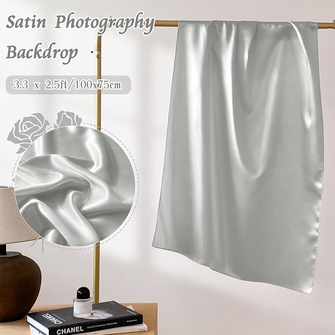 RUDONG M Satin Photography Backdrop 3.3x2.5ft