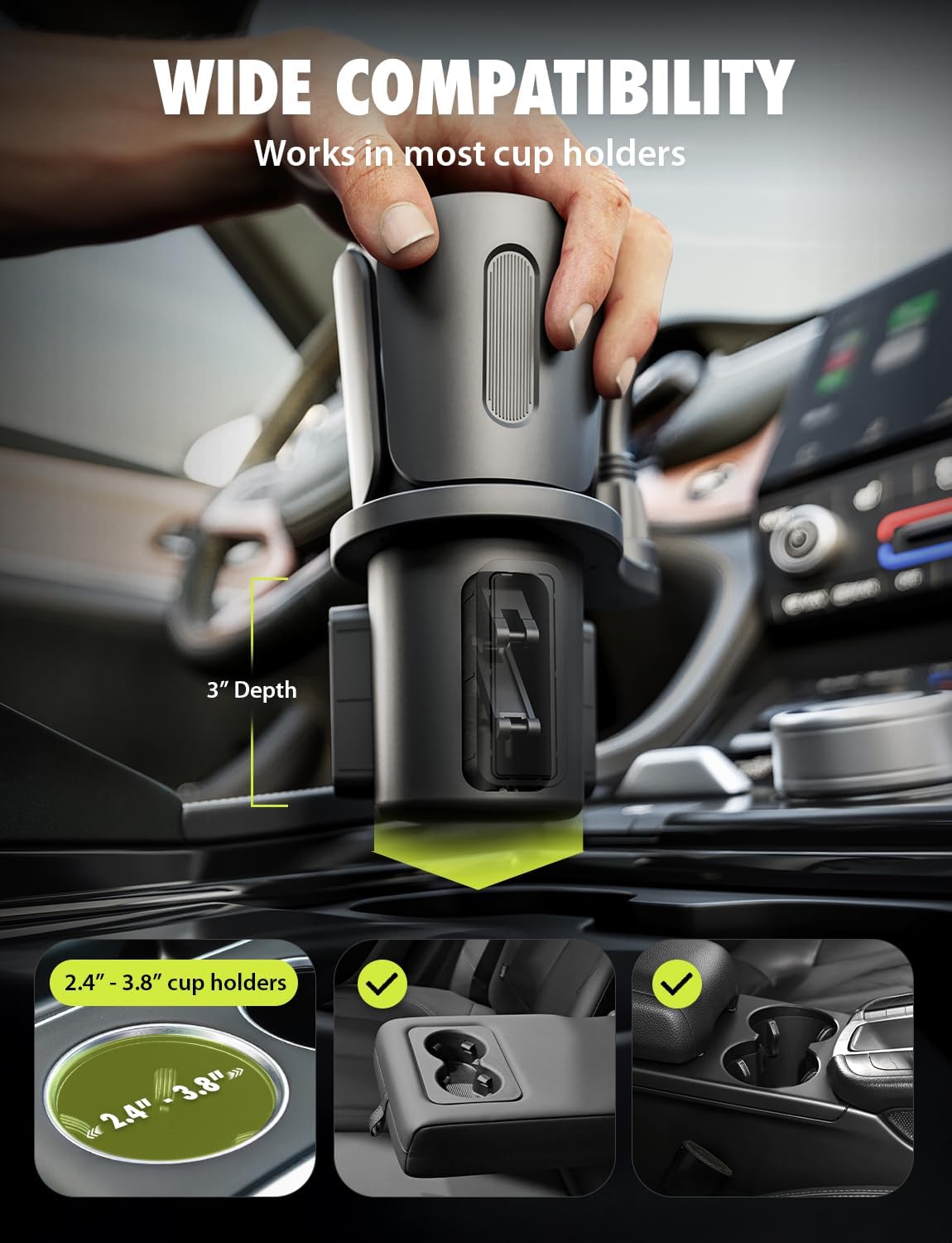 Bracketron TripGrip 2.0 Cup Holder Phone Mount, Metal Gooseneck