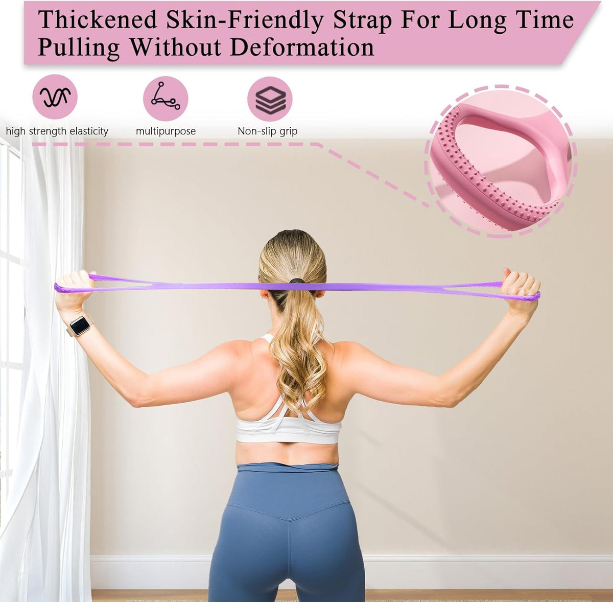Skiennix Figure 8 Resistance Bands - 2 Pack for Effective Arm, Back & Shoulder Workouts | Ideal for Yoga & Pilates