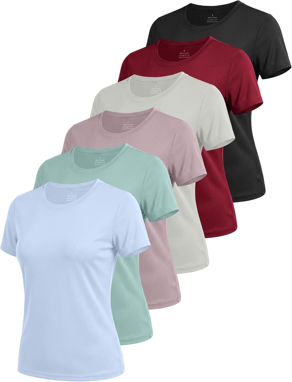 Skiennix Women's Athletic T-Shirts - 6 Pack Short Sleeve UPF Sun Protection Quick-Dry Tees | Perfect for Yoga & Running