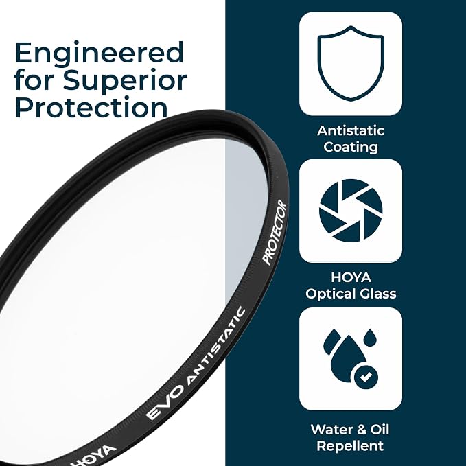 Hoya EVO Antistatic 43mm Filter — Premium Optical Glass w/ 16-Layer SMC Lens