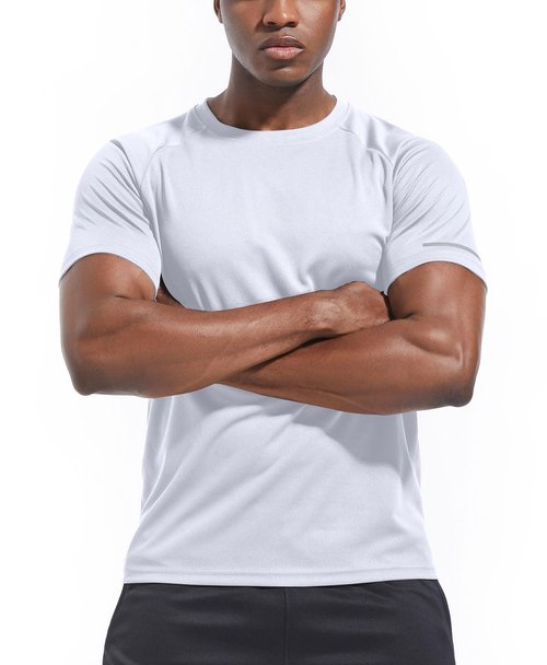 5 Pack Dry Fit Shirts for Men, Dry Fit Moisture Wicking Workout T-Shirts, Athletic Running Gym Short Sleeve Tee Shirts for Men White-5P05-3XL