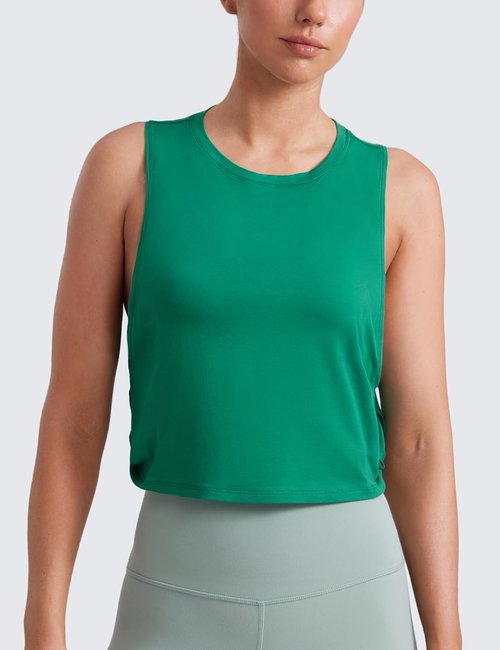 CRZ YOGA Pima Cotton Tank Top for Women - Loose Fit Sleeveless Workout Shirt | Athletic Yoga & Gym Wear