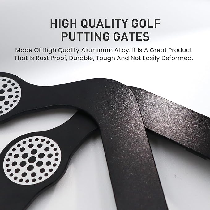 FINGER TEN Golf Putting Gates 3 Gate Sizes S M L(2''/ 2.36''/ 2.76'') with Protective Pouch Putting Training Aids, Game Gift for Home Green Outdoor Indoor Use (3 Putting Gate)