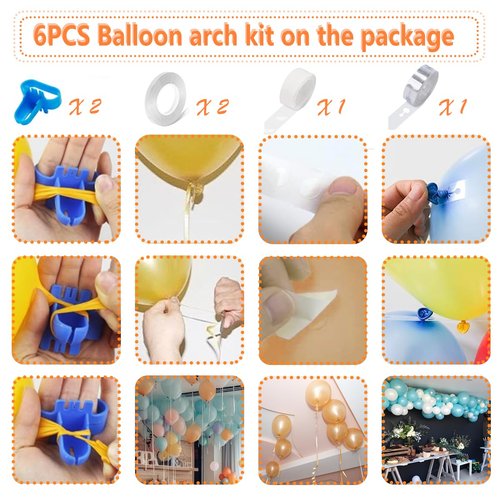 CUSZOY Electric Balloon Pump 600W, Fast Balloon Blower with 6 Balloon Arch Kits, Dual Nozzle & 2 Modes, Portable Air Pump for Balloon Decor for Party, Wedding, Birthday - Professional Balloon Pump