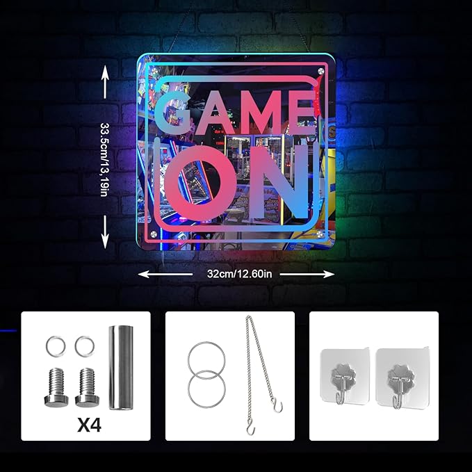 Game Neon Sign RGB Gaming LED Light DIY Color App Control Gamer Mirror Light Sign Gaming Wall Decor for Bedroom Studio Game Room in Christmas Party